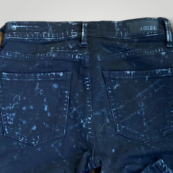 AGOLDE, Sophie Black Jeans, Bleach Distressing Skinny Jegging Stretch Women’s 24 - Picture 9 of 15